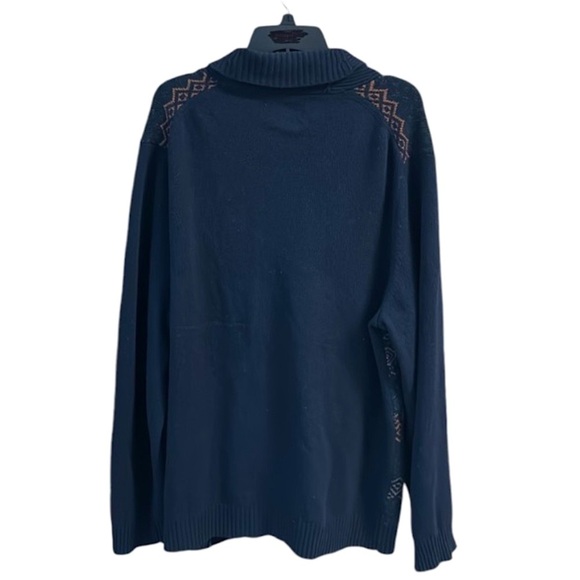 Jos. A. Bank blue Patterned Men's Cardigan Sweater Lambswool blend XXL - Picture 9 of 9